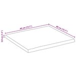 vidaXL Dessus de table bord vivant 40x40x3 8 cm bois de manguier brut