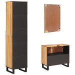 vidaXL Ensembles de salle de bain 3 Pièces Naturel Bois de mangue massif