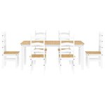 vidaXL Ensemble à manger Panama 7 Pièces blanc bois de pin massif