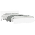 vidaXL Cadre de lit avec LED sans matelas blanc 150x200 cm