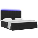vidaXL Lit de rangement LED avec matelas Noir 160 x 200 cm Velours