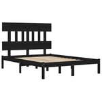 vidaXL Cadre de lit sans matelas noir 140x190 cm bois massif