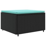 vidaXL Salon de jardin 4 Pièces avec coussins Noir Résine tressée