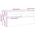 vidaXL Meuble TV avec lumières LED Chêne marron 90x35x40 cm