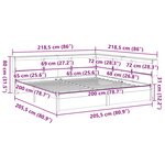 vidaXL Lit bibliothèque sans matelas blanc 200x200 cm bois pin massif