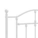 vidaXL Cadre de lit métal sans matelas avec pied de lit blanc 75x190cm