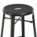 vidaXL Tabourets de bar lot de 6 noir acier
