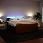 vidaXL Sommier à lattes de lit avec matelas Rose 200x200 cm Velours