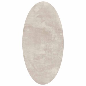 vidaXL Tapis de surface ovale HUARTE Beige 80 x 150 cm 100  Polyester