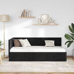 vidaXL Cadre de lit d'angle Noir 90 cm x 190 cm Velours
