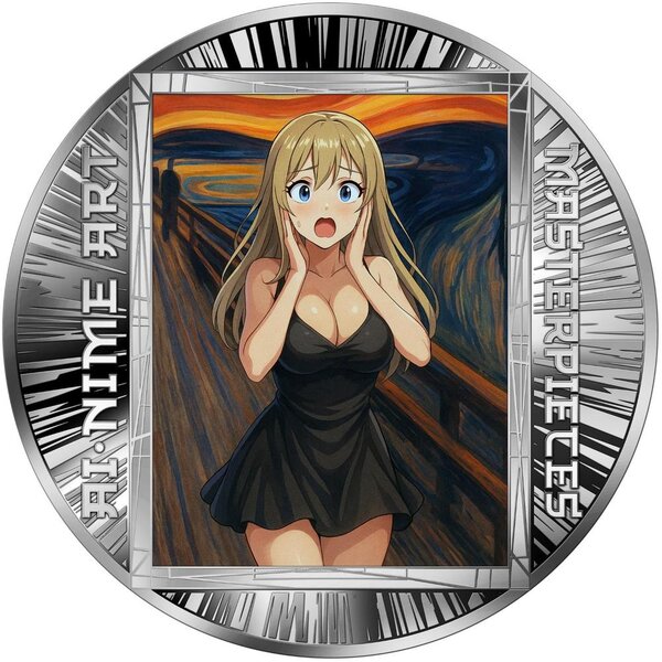 Monnaie SCREAM AI-nime Art Masterpieces Argent 500 Francs Cameroon 2025 (PRÉCOMMANDE)