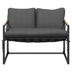 vidaXL Ensemble de canapé de jardin Noir et anthracite Acier