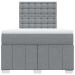 vidaXL Sommier à lattes de lit et matelas gris clair 120x190 cm tissu