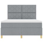vidaXL Lit à ressort LED avec matelas Gris clair 140 x 200 cm tissu