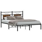vidaXL Cadre de lit sans matelas chêne fumé 137x190 cm bois ingénierie