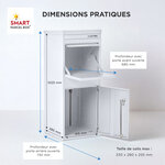 Boîte à colis Large Blanc 2 portes Acier galvanisé SMART PARCEL BOX™