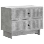 vidaXL Cabinet de chevet Gris béton 62 x 34 5 x 47 5 cm