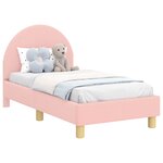 vidaXL Cadre de lit pour tout-petit avec tête de lit Rose 70 x 140 cm