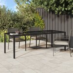 vidaXL Table à manger de jardin noire 250x100x75 cm rattan poly