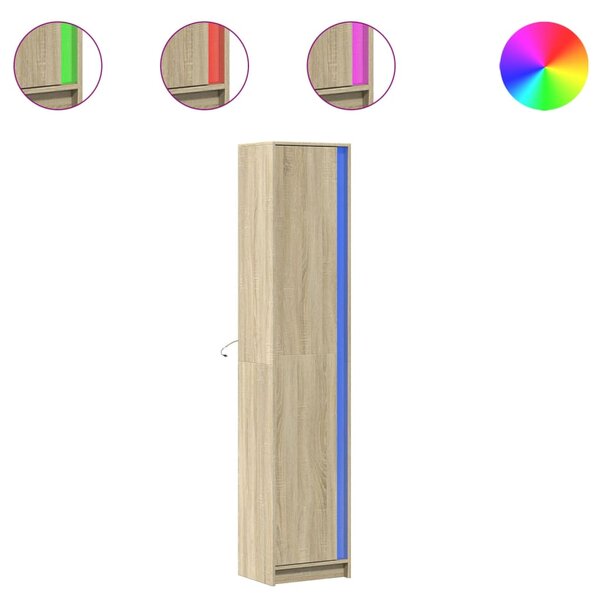 vidaXL Buffet haut LED chêne sonoma 41 5x32 5x200 cm bois d’ingénierie