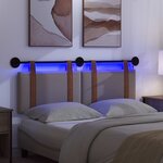 vidaXL Tête de lit suspendue Avec lumière LED Taupe PU antique