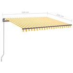 vidaXL Auvent automatique capteur de vent/LED 350x250cm Jaune et blanc