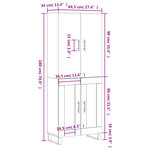 vidaXL Buffet haut Gris béton 69 5x34x180 cm Bois d'ingénierie