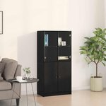 vidaXL Haut Armoire Noir 68 x 37 x 142 cm Bois d'ingénierie