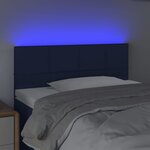 vidaXL Tête de lit à LED Bleu 100x5x78/88 cm Tissu