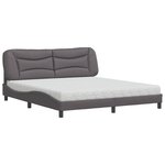 vidaXL Lit avec matelas Hvar gris 180x200 cm similicuir