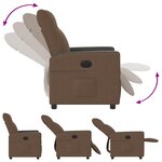 vidaXL Fauteuil inclinable électrique Marron Tissu