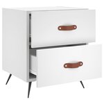 vidaXL Tables de chevet 2 Pièces blanc 40x35x47 5 cm bois d’ingénierie