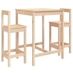 vidaXL Ensemble de bar de jardin 3 Pièces bois de pin massif