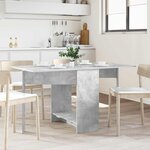 vidaXL Table à dîner 138 x 70 x 73 5 cm Bois d'ingénierie Gris béton