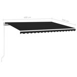 vidaXL Auvent manuel rétractable 400x350 cm Anthracite