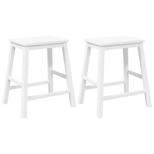 VidaXL Chaises de bar 2 Pièces blanc bois massif d'hévéa