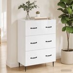 vidaXL Armoire à tiroirs Blanc brillant 66 x 34 5 x 89 5 cm