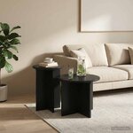 vidaXL Ensemble de tables d'appoint 2 pièces Chêne noir Ø 45 x 35 cm