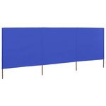 vidaXL Paravent 3 panneaux Tissu 400 x 120 cm Bleu azuré