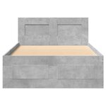 vidaXL Cadre de lit avec tête de lit gris béton 100x200 cm