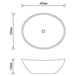 vidaXL Lavabo ovale de luxe Marron foncé mat 40x33 cm Céramique