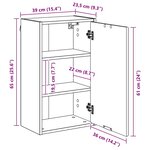 vidaXL Cabinet de salle de bain Chêne fumé 39 x 23.5 x 65 cm