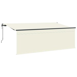 vidaXL Auvent Rétractable Crème 350 x 200 cm Polyester et Aluminium