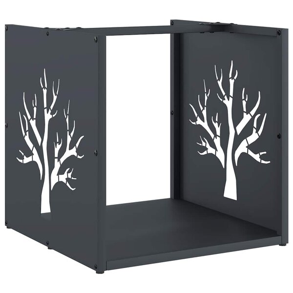 vidaXL Portant de bois chauffage anthracite 40x40x40 cm