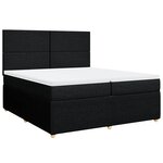 vidaXL Sommier à lattes de lit avec matelas Noir 200x200 cm Tissu