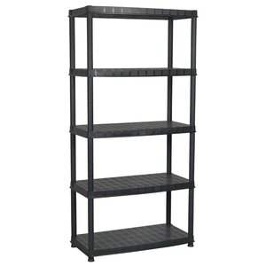vidaXL Étagère de rangement à 5 niveaux Noir 91 5x45 7x185cm Plastique