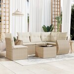 vidaXL Salon de jardin avec coussins 6 Pièces beige résine tressée