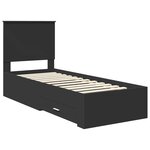 vidaXL Cadre de lit Noir et argent 70 x 190 cm Bois d'ingénierie