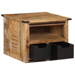 vidaXL Table basse avec tiroirs 50x50x40 cm bois de manguier massif