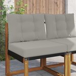 vidaXL Coussin de canapé d'extérieur 2 Pièces Gris Polyester